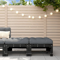 Thumbnail for Gartenhocker mit Kissen 2 Stk. Schwarz Massivholz Kiefer