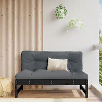 Thumbnail for Mittelsofa Schwarz 120x80 cm Massivholz Kiefer