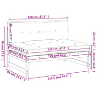 Thumbnail for Mittelsofa 120x80 cm Massivholz Douglasie