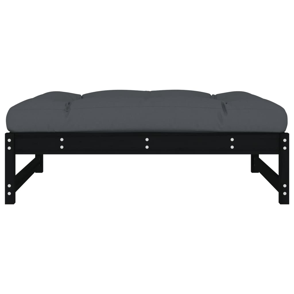 Gartenhocker Schwarz 120x80 cm Massivholz Kiefer