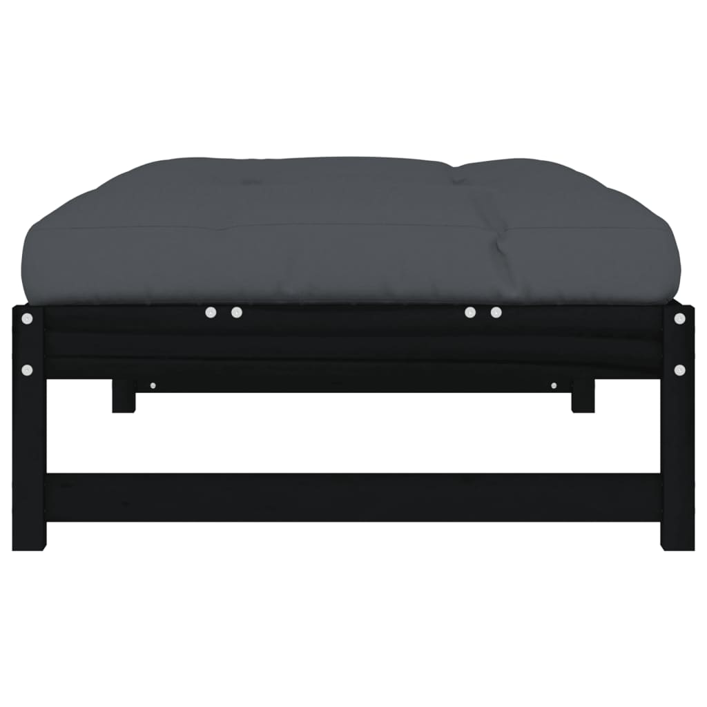 Gartenhocker Schwarz 120x80 cm Massivholz Kiefer