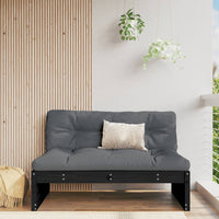 Thumbnail for Mittelsofa Schwarz 120x80 cm Massivholz Kiefer