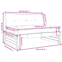Thumbnail for Mittelsofa 120x80 cm Kiefernholz Imprägniert