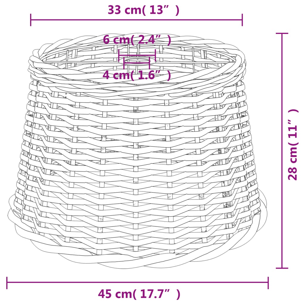 Lampenschirm Braun Ø45x28 cm Korbweide