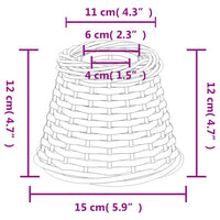 Thumbnail for Lampenschirm Braun Ø15x12 cm Korbweide