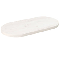 Thumbnail for Tischplatte Weiß 80x40x2,5 cm Massivholz Kiefer Oval