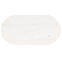 Thumbnail for Tischplatte Weiß 90x45x2,5 cm Massivholz Kiefer Oval