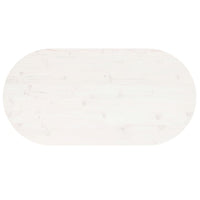 Thumbnail for Tischplatte Weiß 110x55x2,5 cm Massivholz Kiefer Oval