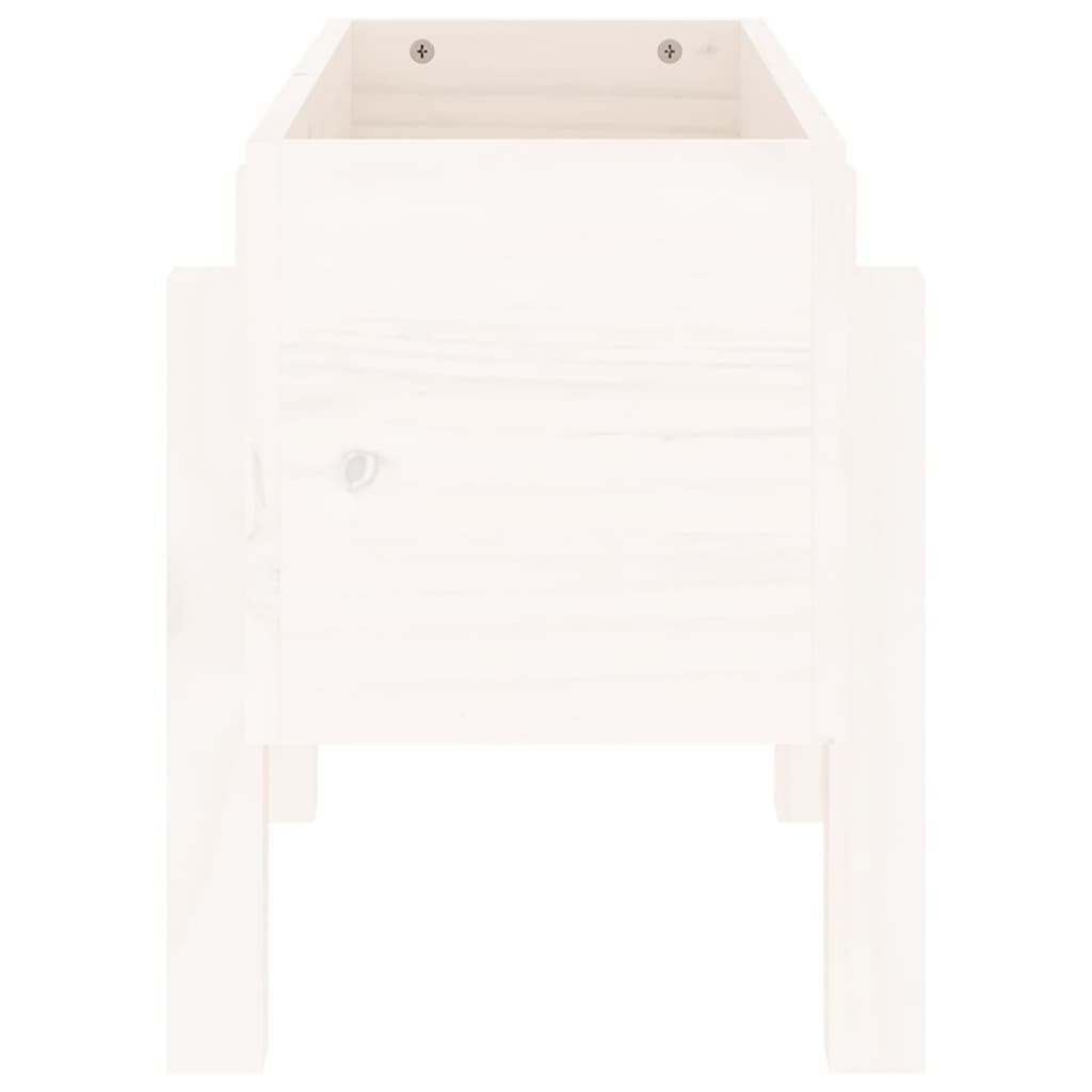 Pflanzkübel Weiß 62x30x38 cm Massivholz Kiefer