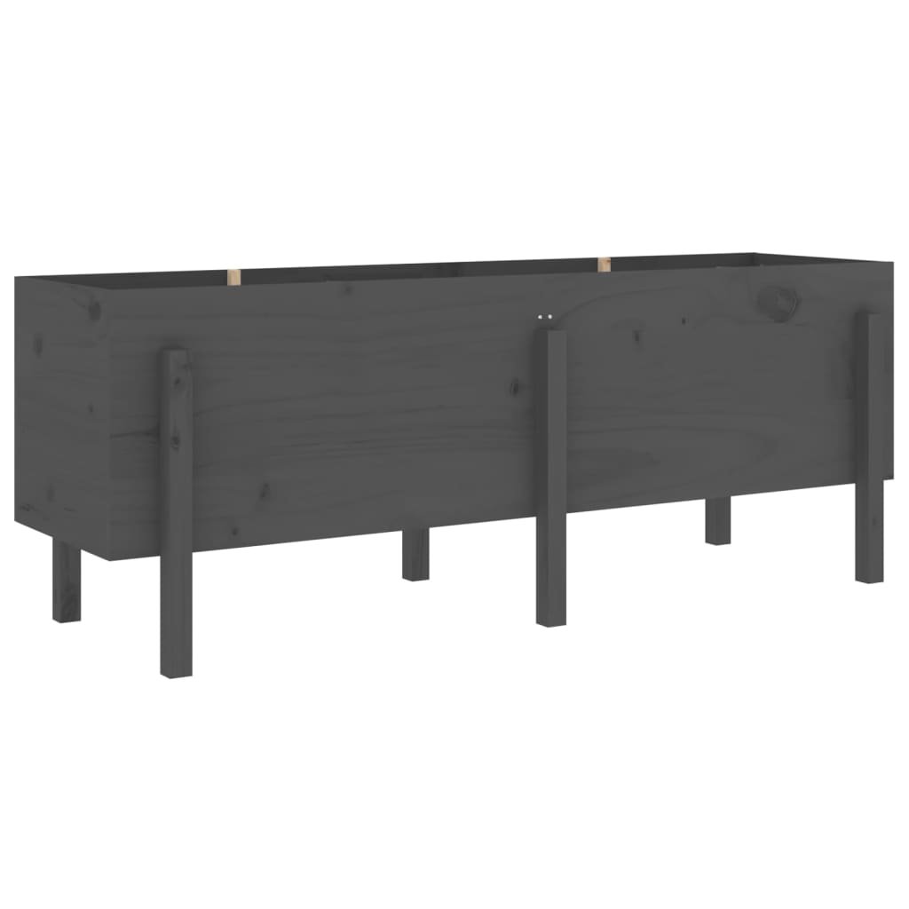 Hochbeet Grau 160x50x57 cm Massivholz Kiefer