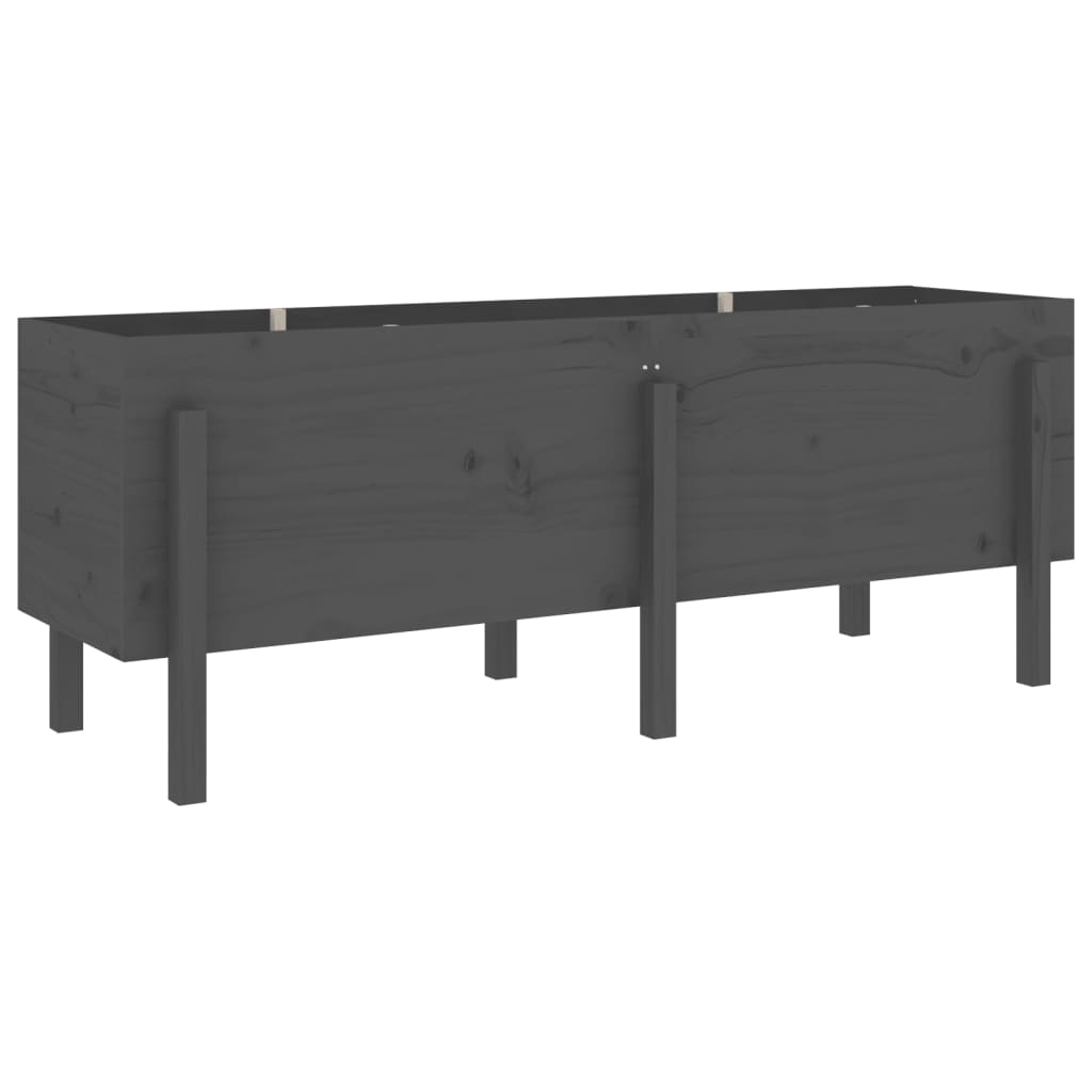 Hochbeet Grau 160x50x57 cm Massivholz Kiefer
