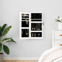 Thumbnail for Schmuckschrank mit Spiegel Wandmontage Weiß 30x8,5x67 cm