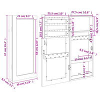 Thumbnail for Schmuckschrank mit Spiegel Wandmontage Schwarz 30x8,5x67 cm