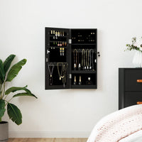 Thumbnail for Schmuckschrank mit Spiegel Wandmontage Schwarz 30x8,5x67 cm