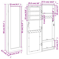 Thumbnail for Schmuckschrank mit Spiegel Wandmontage Weiß 30x8,5x90 cm