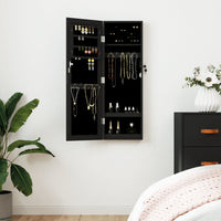 Thumbnail for Schmuckschrank mit Spiegel Wandmontage Schwarz 30x8,5x90 cm