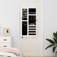 Thumbnail for Schmuckschrank mit Spiegel Wandmontage Weiß 30x8,5x106 cm