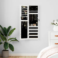 Thumbnail for Schmuckschrank mit Spiegel Wandmontage Weiß 30x8,5x106 cm