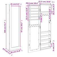 Thumbnail for Schmuckschrank mit Spiegel Wandmontage Schwarz 30x8,5x106 cm