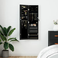 Thumbnail for Schmuckschrank mit Spiegel Wandmontage Schwarz 30x8,5x106 cm