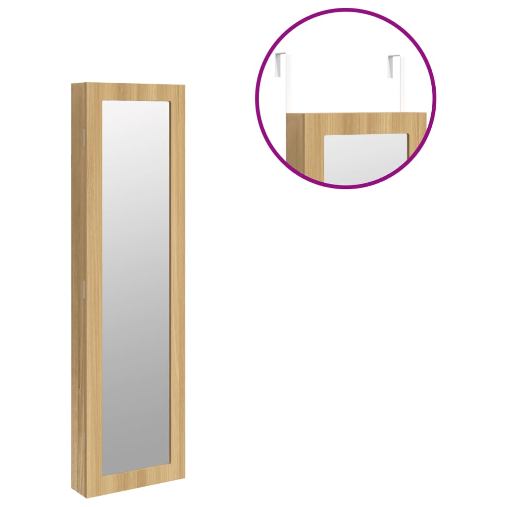 Schmuckschrank mit Spiegel Wandmontage 30x8,5x106 cm