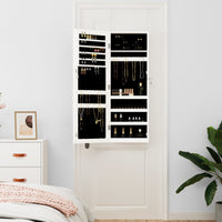 Thumbnail for Schmuckschrank mit Spiegel Wandmontage Weiß 37,5x10x106 cm
