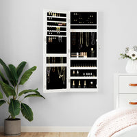 Thumbnail for Schmuckschrank mit Spiegel Wandmontage Weiß 37,5x10x106 cm