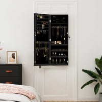 Thumbnail for Schmuckschrank mit Spiegel Wandmontage Schwarz 37,5x10x106 cm