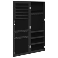 Thumbnail for Schmuckschrank mit Spiegel Wandmontage Schwarz 37,5x10x106 cm
