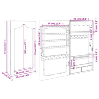 Thumbnail for Schmuckschrank mit Spiegel Wandmontage Weiß 37,5x10x67 cm