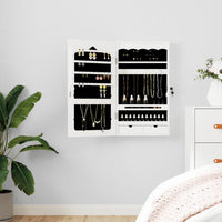 Thumbnail for Schmuckschrank mit Spiegel Wandmontage Weiß 37,5x10x67 cm