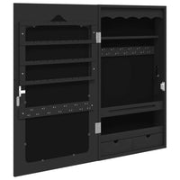 Thumbnail for Schmuckschrank mit Spiegel Wandmontage Schwarz 37,5x10x67 cm