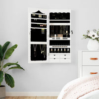 Thumbnail for Schmuckschrank mit Spiegel Wandmontage Weiß 37,5x10x90 cm