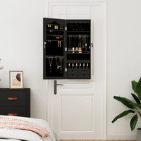 Thumbnail for Schmuckschrank mit Spiegel Wandmontage Schwarz 37,5x10x90 cm
