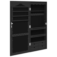 Thumbnail for Schmuckschrank mit Spiegel Wandmontage Schwarz 37,5x10x90 cm