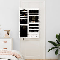 Thumbnail for Schmuckschrank mit Spiegel Wandmontage Weiß 37,5x10x106 cm