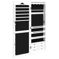 Thumbnail for Schmuckschrank mit Spiegel Wandmontage Weiß 37,5x10x106 cm