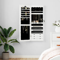 Thumbnail for Schmuckschrank mit Spiegel Wandmontage Weiß 37,5x10x106 cm