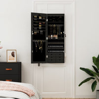 Thumbnail for Schmuckschrank mit Spiegel Wandmontage Schwarz 37,5x10x106 cm