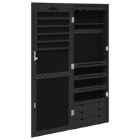 Thumbnail for Schmuckschrank mit Spiegel Wandmontage Schwarz 37,5x10x106 cm