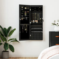 Thumbnail for Schmuckschrank mit Spiegel Wandmontage Schwarz 37,5x10x106 cm