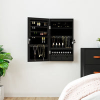 Thumbnail for Spiegel-Schmuckschrank mit LED-Beleuchtung Wandmontage Schwarz