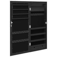 Thumbnail for Spiegel-Schmuckschrank mit LED-Beleuchtung Wandmontage Schwarz