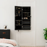 Thumbnail for Spiegel-Schmuckschrank mit LED-Beleuchtung Wandmontage Schwarz