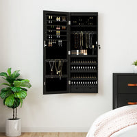 Thumbnail for Spiegel-Schmuckschrank mit LED-Beleuchtung Wandmontage Schwarz