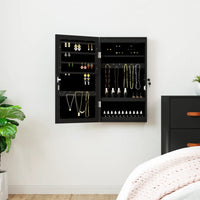 Thumbnail for Spiegel-Schmuckschrank mit LED-Beleuchtung Wandmontage Schwarz