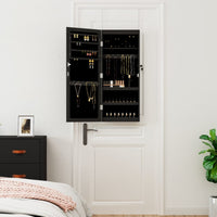Thumbnail for Spiegel-Schmuckschrank mit LED-Beleuchtung Wandmontage Schwarz
