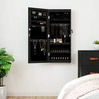 Thumbnail for Spiegel-Schmuckschrank mit LED-Beleuchtung Wandmontage Schwarz