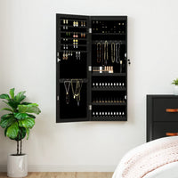 Thumbnail for Spiegel-Schmuckschrank mit LED-Beleuchtung Wandmontage Schwarz