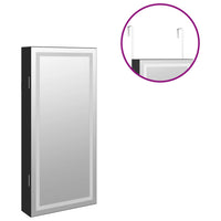 Thumbnail for Spiegel-Schmuckschrank mit LED-Beleuchtung Wandmontage Schwarz